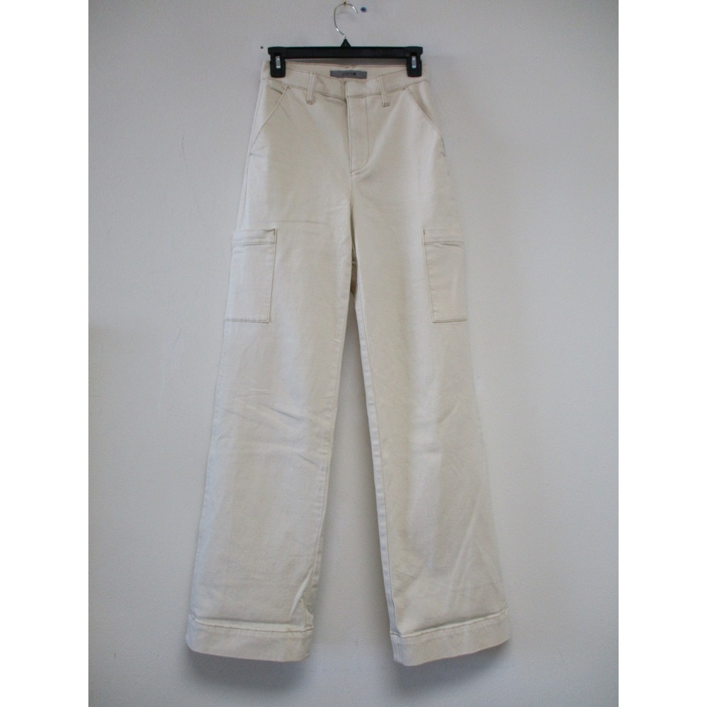 Joe's Jeans Cargo Pants Womens 25 Cream Utility Wide Leg High Rise 25371